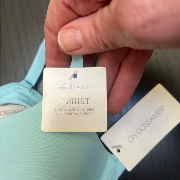 On Gossamer NWT Sleek Micro T-Shirt Underwire Bra in Robins Egg Blue Size 32C - Picture 4 of 10